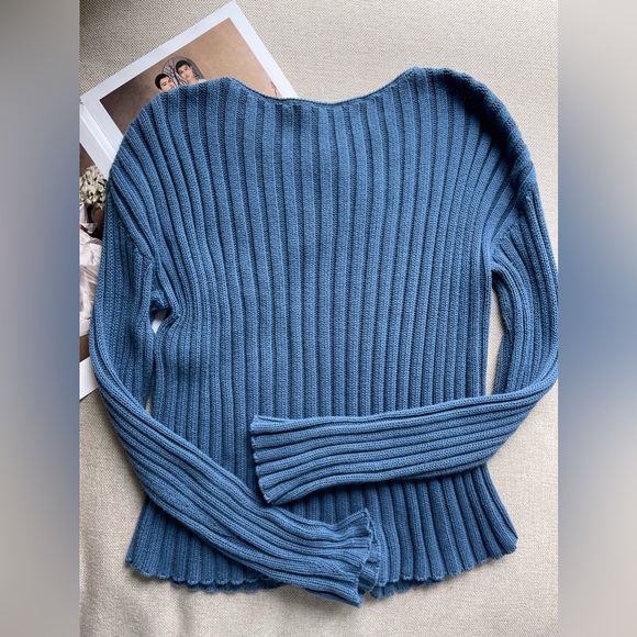 Peruvian Connection Rowe Ribbed Sweater In Blue Size S - Picture 11 of 15